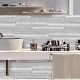 Rustic Light Gray Wallpaper Wood Planks for Wall Decoration